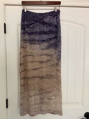 Boho Fairy Woman Small Ombré Floral Lace Maxi Pull On Skirt Festival Indie